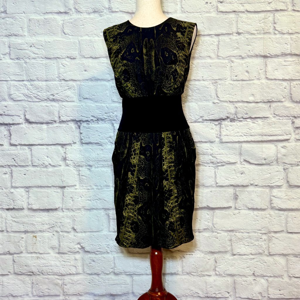 Giambattista Valli Black Silk Snakeskin Print Mini Dress